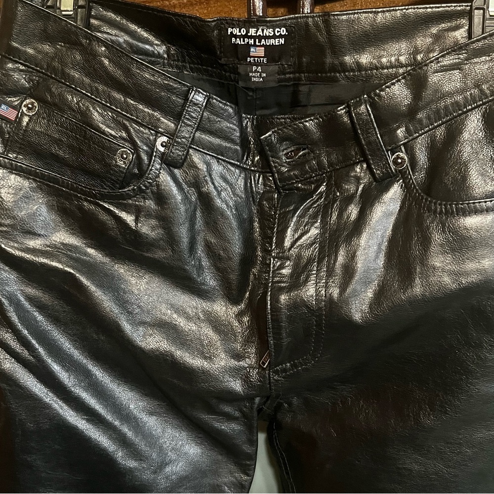 Polo by Ralph Lauren Black Leather Pants - Picture 10 of 17